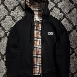 Burberry Black Hoodie with Burberry Lining